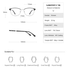 Load image into Gallery viewer, MERRYS DESIGN Women  Glasses Frame Ladies Trending Eyewear Myopia Prescription Optical Eyeglasses S2111