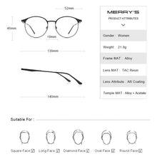 Load image into Gallery viewer, MERRYS DESIGN Women  Titanium Alloy Optics Glasses Frames Vintage Ultralight Myopia Prescription Eyeglasses S2169