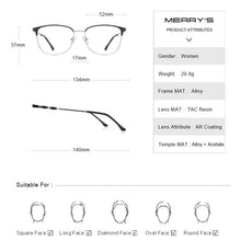 Carica l&#39;immagine nel visualizzatore di Gallery, MERRYS DESIGN Women Retro Cat Eye Glasses Frame Ladies Eyeglasses Myopia Prescription Optical Eyewear S2023