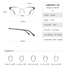 Carica l&#39;immagine nel visualizzatore di Gallery, MERRYS DESIGN Women Retro Cat Eye Glasses Frame Ladies Eyeglasses Myopia Prescription Optical Eyewear S2114