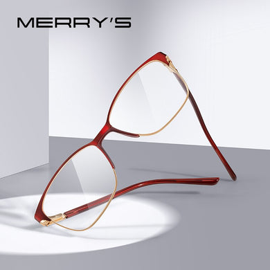 MERRYS DESIGN Women Retro Glasses Frame Ultralight Eye Myopia Prescription Eyeglasses Acetate Glasses Legs S2680