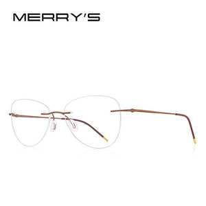 MERRYS DESIGN Women Titanium Alloy Rimless Ladies Frames Ultralight Frameless  Optical Frames Eyewear S2888