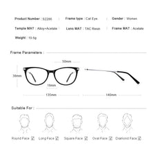 Load image into Gallery viewer, MERRYS DESIGN Women Vintage Cat Eye Glasses Frames Acetate Eyewear Optics Frame Prescription Glasses Optical Eyewear S2286
