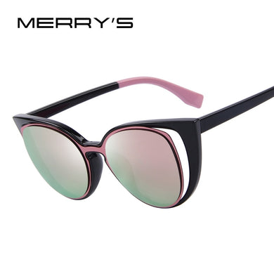MERRYS Cat Eye Sunglasses Women Brand Designer Retro Pierced Female Sun Glasses oculos de sol feminino UV400