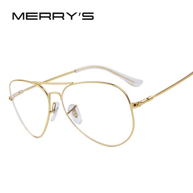 MERRYS Montature per occhiali in titanio da donna Occhiali da vista in titanio di marca da uomo Montatura con scudo dorato con occhiali 