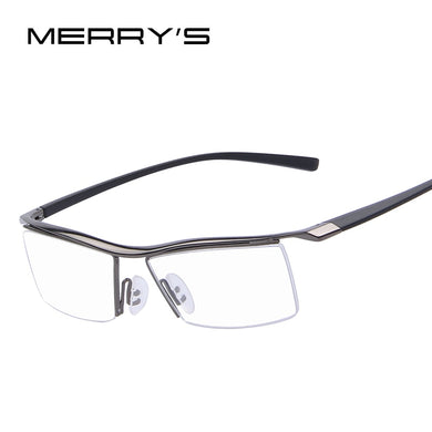 MERRYS Men Optical Frames Eyeglasses Frames Rack Commercial Glasses Eyeglasses Frame Myopia Titanium Frame TR90 Legs