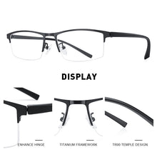 Load image into Gallery viewer, MERRYS Men Optical Frames Eyeglasses Frames Rack Commercial Glasses Eyeglasses Frame Myopia Titanium Frame TR90 Legs
