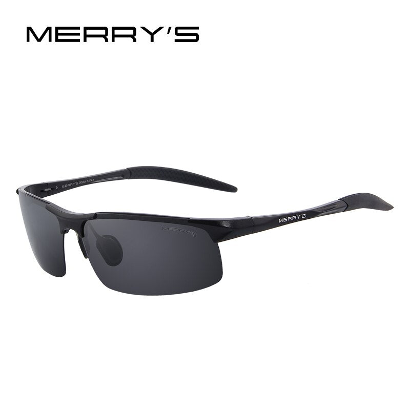 MERRYS Men Polarized Sunglasses Aviation Aluminum Magnesium Sun Glasses For Fishing Driving Rectangle Rimless Shades S8277