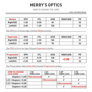 MERRYS Tinted Dyeing Series 1.56 1.61 1.67 Prescription CR-39 Resin Optical Glasses Lenses Myopia Hyperopia Sunglasses Lens