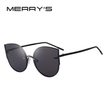 Carica l&#39;immagine nel visualizzatore di Gallery, MERRYS Women Classic Brand Designer Cat Eye Sunglasses Rimless Metal Frame Sun Glasses S8099