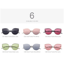Carica l&#39;immagine nel visualizzatore di Gallery, MERRYS Women Classic Brand Designer Cat Eye Sunglasses Rimless Metal Frame Sun Glasses S8099