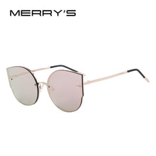 Carica l&#39;immagine nel visualizzatore di Gallery, MERRYS Women Classic Brand Designer Cat Eye Sunglasses Rimless Metal Frame Sun Glasses S8099