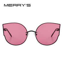 Carica l&#39;immagine nel visualizzatore di Gallery, MERRYS Women Classic Brand Designer Cat Eye Sunglasses Rimless Metal Frame Sun Glasses S8099