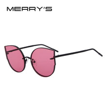 Carica l&#39;immagine nel visualizzatore di Gallery, MERRYS Women Classic Brand Designer Cat Eye Sunglasses Rimless Metal Frame Sun Glasses S8099