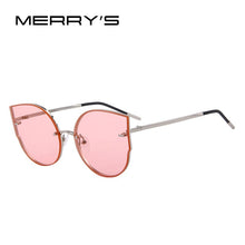 Carica l&#39;immagine nel visualizzatore di Gallery, MERRYS Women Classic Brand Designer Cat Eye Sunglasses Rimless Metal Frame Sun Glasses S8099