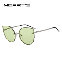 Carica l&#39;immagine nel visualizzatore di Gallery, MERRYS Women Classic Brand Designer Cat Eye Sunglasses Rimless Metal Frame Sun Glasses S8099