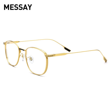 MESSAY Pure Titanium Eyeglasses Frames Men Optical Retro Square Vintage Glasses Frame  Prescription Lens Myopia  Women MS18517