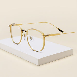 MESSAY Pure Titanium Eyeglasses Frames Men Optical Retro Square Vintage Glasses Frame  Prescription Lens Myopia  Women MS18517