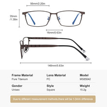Load image into Gallery viewer, MESSAY Pure Titanium Glasses Frame Men Optical Prescription Lens Myopia Square Spectacle Women Full Eyegalssses Frames  MS85642