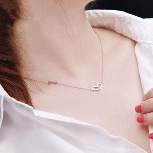 offer titanium steel rose gold female collarbone necklace with letters hanging pendant and collarbone necklace