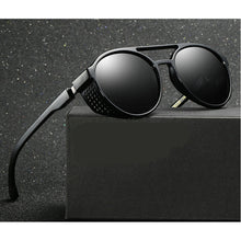 Load image into Gallery viewer, MINCL/ 2023 hollow polarized lenses polarized sunglasses men punk Gothic round metal glasses UV400 with box  LXL