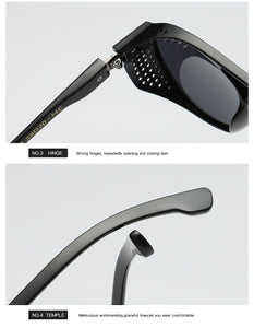 MINCL/ 2023 hollow polarized lenses polarized sunglasses men punk Gothic round metal glasses UV400 with box  LXL