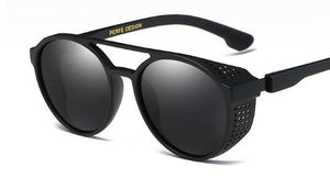 MINCL/ 2023 hollow polarized lenses polarized sunglasses men punk Gothic round metal glasses UV400 with box  LXL