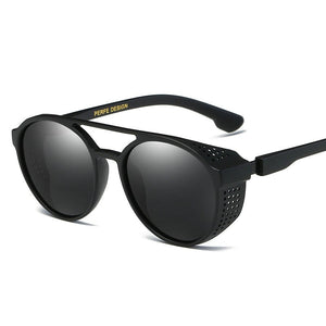 MINCL/ 2023 hollow polarized lenses polarized sunglasses men punk Gothic round metal glasses UV400 with box  LXL