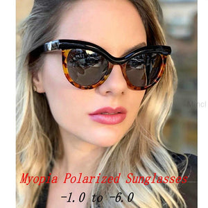 MINCL/ Men Myopic Polarized Sunglasses Classic Cat Sunglasses Nearsighted Ladies Sunshade glasses with box FML