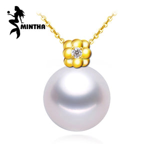 18K Yellow Gold peandant pearl Jewelry antlers necklaces & pendant for lovers pearl pendants 18K gold necklaces for women