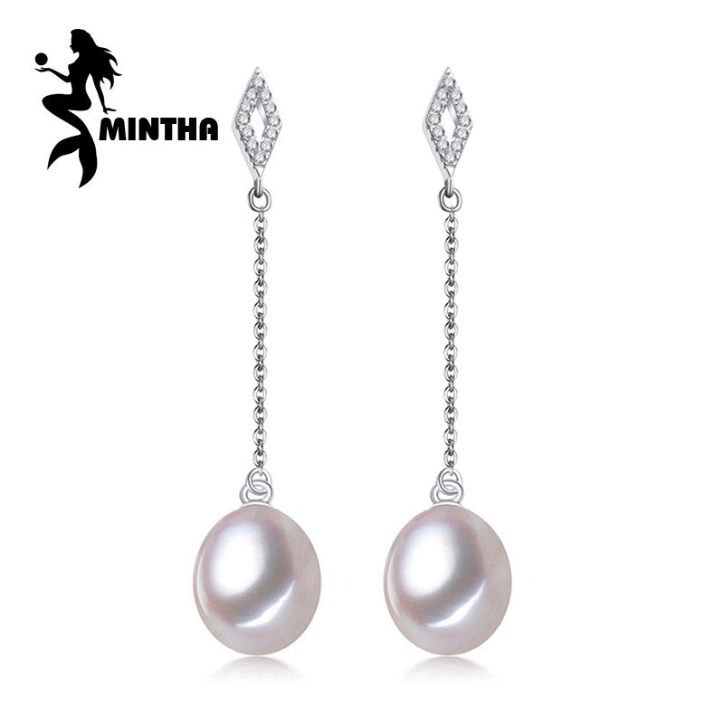925 Sterling Silver Long Earrings for women,vintage wedding engagement Jewelry ethnic earrings with stones 2018