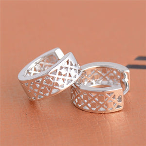 Nice Shipping 1pair silver Color Hollow Amazing hoop earrings