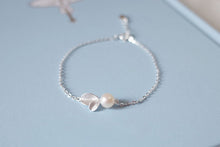 Load image into Gallery viewer, friends S925 Sterling silver Pearl Leaf leaves bracelets for women girl in charm bangles bracelets pour les femmes