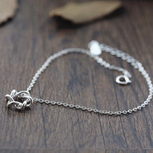 Load image into Gallery viewer, friends S925 Sterling silver Pearl Leaf leaves bracelets for women girl in charm bangles bracelets pour les femmes