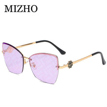Load image into Gallery viewer, MIZHO 2023 Cat eye Women Sunglasses Brand Woman Vintage Gradien Cateye Glasses Ladies Sunglasses Metal Retro Pattern