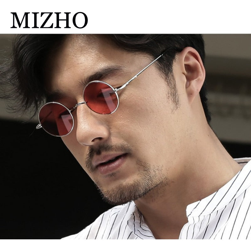 Red round sunglasses mens cheap