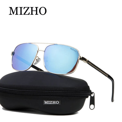 MIZHO Brand Design Busines Mirror Visual Protection Retro Sunglasses Men Polarized Rectangle Traveling  Glasses Driving