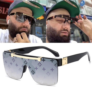 MIZHO Flip Mirrored Celebrity Sunglasses Women Vintage Square Trendy  UV Shades Classic Korea Glasses Men
