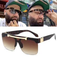 Load image into Gallery viewer, MIZHO Flip Mirrored Celebrity Sunglasses Women Vintage Square Trendy  UV Shades Classic Korea Glasses Men