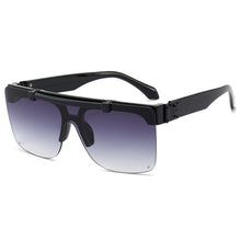 Load image into Gallery viewer, MIZHO Flip Mirrored Celebrity Sunglasses Women Vintage Square Trendy  UV Shades Classic Korea Glasses Men