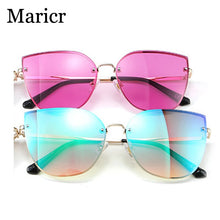 Load image into Gallery viewer, MIaricr Cool Retro Rimless Sunglasses Cat Eye Retro Shades UV400 Vintage Glasses Women