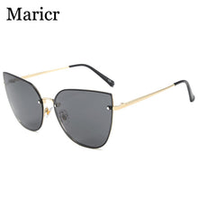 Load image into Gallery viewer, MIaricr Cool Retro Rimless Sunglasses Cat Eye Retro Shades UV400 Vintage Glasses Women