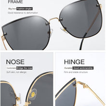 Load image into Gallery viewer, MIaricr Cool Retro Rimless Sunglasses Cat Eye Retro Shades UV400 Vintage Glasses Women