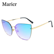 Load image into Gallery viewer, MIaricr Cool Retro Rimless Sunglasses Cat Eye Retro Shades UV400 Vintage Glasses Women