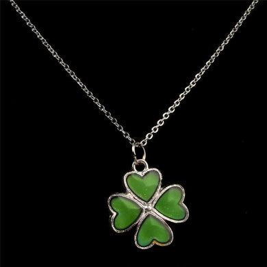 Fashion Clavicle Necklace Clover Titanium Steel Pendant Temperature Change Color Chain Necklace For Women Jewelry 2017