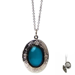 Oval Openable Lockets Photo Frame Pendant Necklace Keepsake Jewelry Temperature Change Color Mood Necklace Women 2018