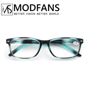 MODFANS Reading Glasses Men Women,Eyeglasses Readers,Square Ink Design Frame,Comfortable Wear,Unbreakable,with Sliver Rivet