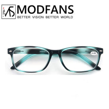 Load image into Gallery viewer, MODFANS Reading Glasses Men Women,Eyeglasses Readers,Square Ink Design Frame,Comfortable Wear,Unbreakable,with Sliver Rivet