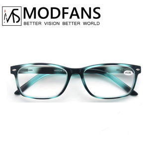 MODFANS Reading Glasses Men Women,Eyeglasses Readers,Square Ink Design Frame,Comfortable Wear,Unbreakable,with Sliver Rivet