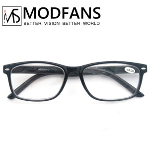MODFANS Reading Glasses Men Women,Eyeglasses Readers,Square Ink Design Frame,Comfortable Wear,Unbreakable,with Sliver Rivet